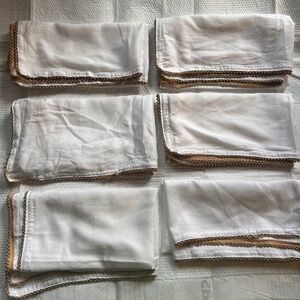 Artistic Accents Cotton Napkins w Gold Metal Trim Set of 4 19x20"